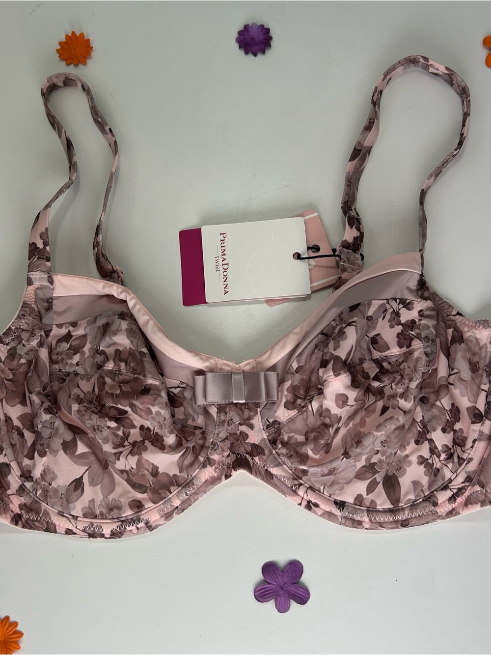 Prima Donna Gardenia Rose Flower Shadow Unpadded Underwire Bra 34D NWT